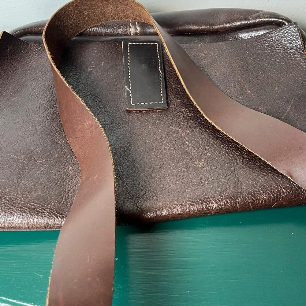 Brandolini‎ Boston MA USA Vintage Rare Brown Genuine Leather Messenger Bag
